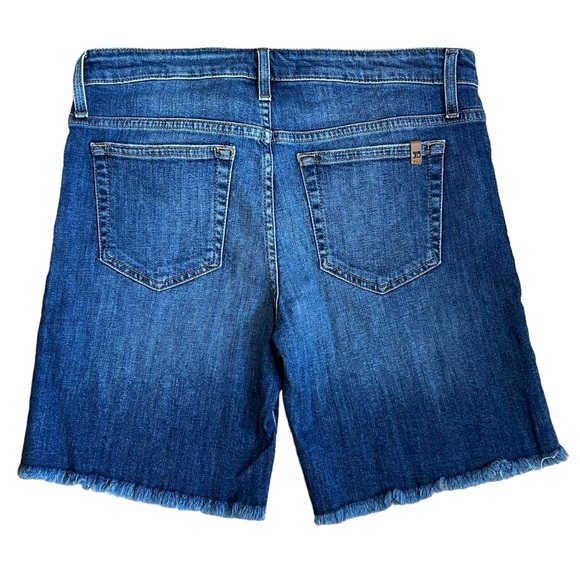 Joe’s Women’s Sz 29 Mid Rise Denim Shorts Bermuda Long Frayed Hem Stretch Jean - Picture 8 of 13